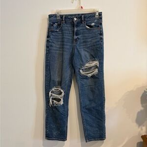 American Eagle Mom straight cropped jean